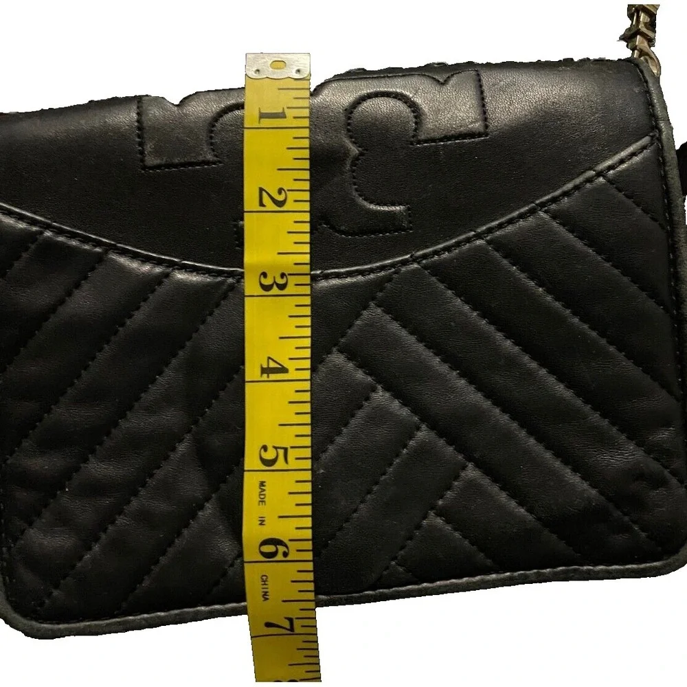 Tory Burch Fleming Quilted  black  Shoulder Crossbody Handbag Purse